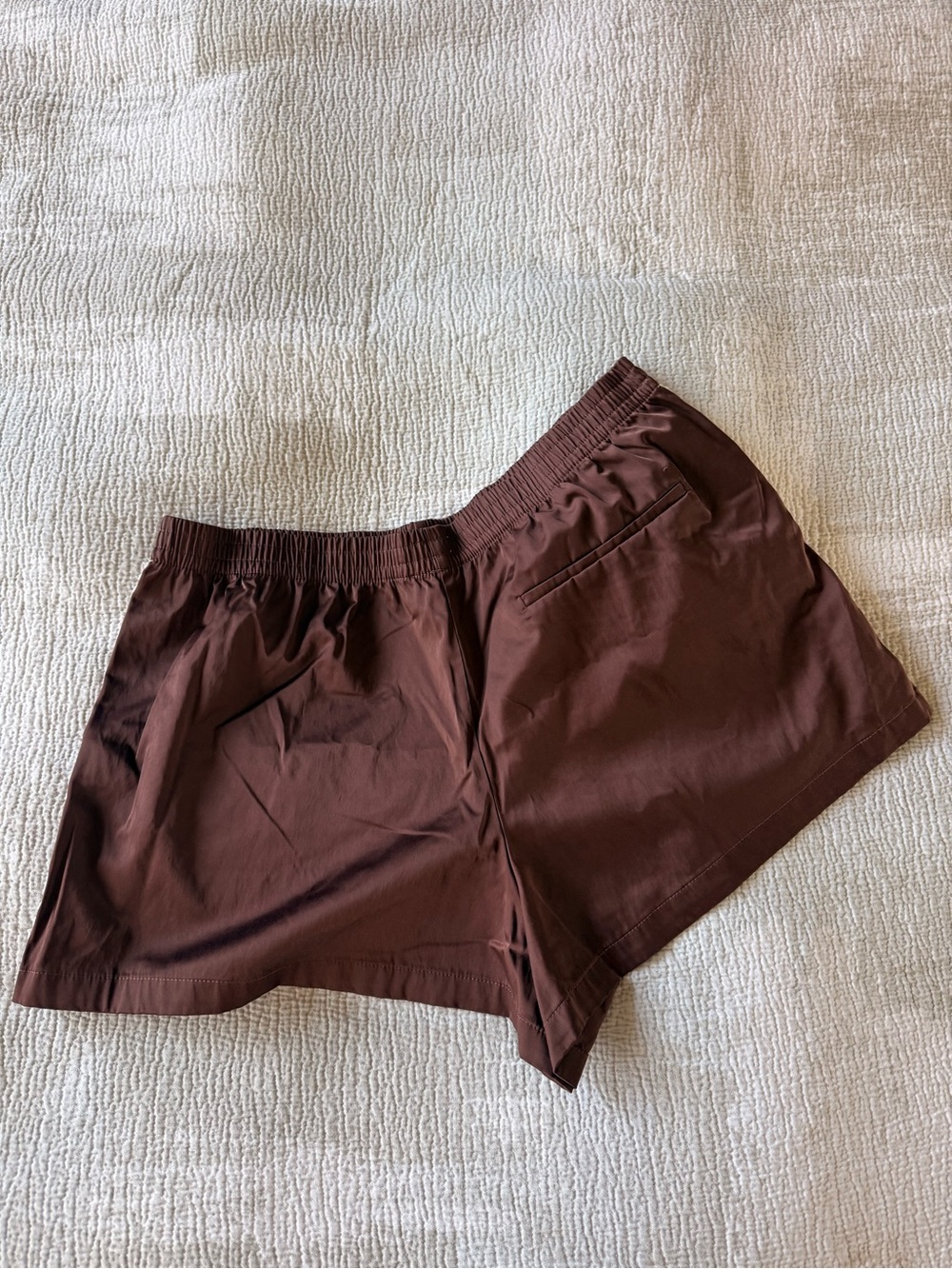 Zara Women’s Brown Elastic-Waist Shorts with Side Trim - Picture 3 of 6